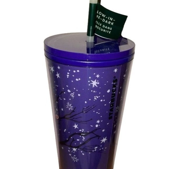 STARBUCKS Fall Cup Glow In Dark Tree spooky Eyes Venti Tumbler 24 oz 2022 Gift - Picture 2 of 14
